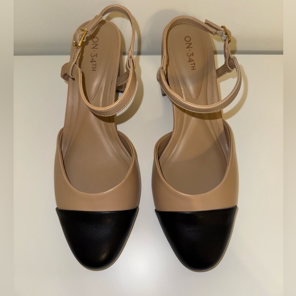 On 34th Women’s Nude Block Heel Sandals Size 9.5 - Picture 5 of 8